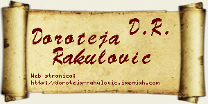 Doroteja Rakulović vizit kartica